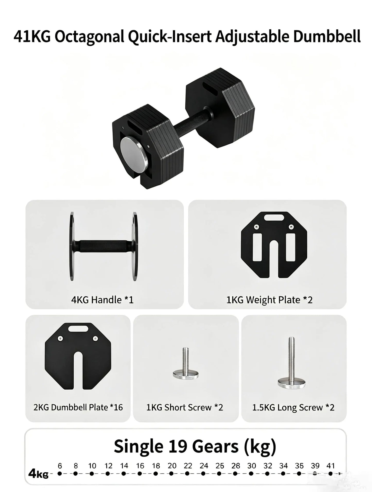Adjustable Dumbbells, 5-in-1 Free Weight Dumbbell for Men & Women, Fast Adjusting Dumbbell for Home Gym Fitness