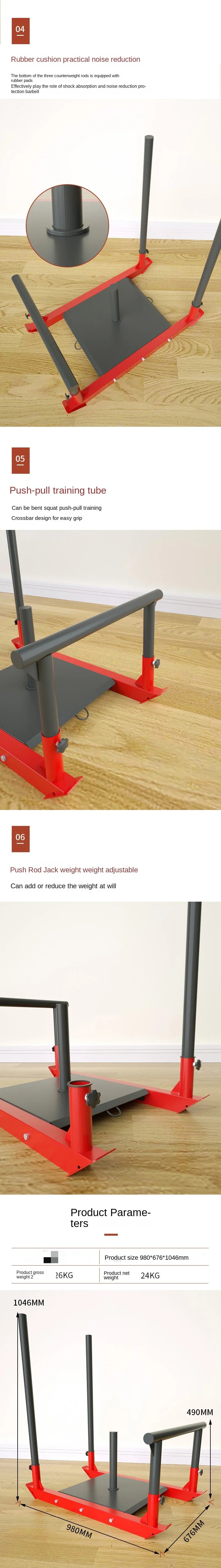Gym Weight Sled Push Pull Training Sled Fitness Power Speed Strength Workout Sled for Indoor Outdoor Training