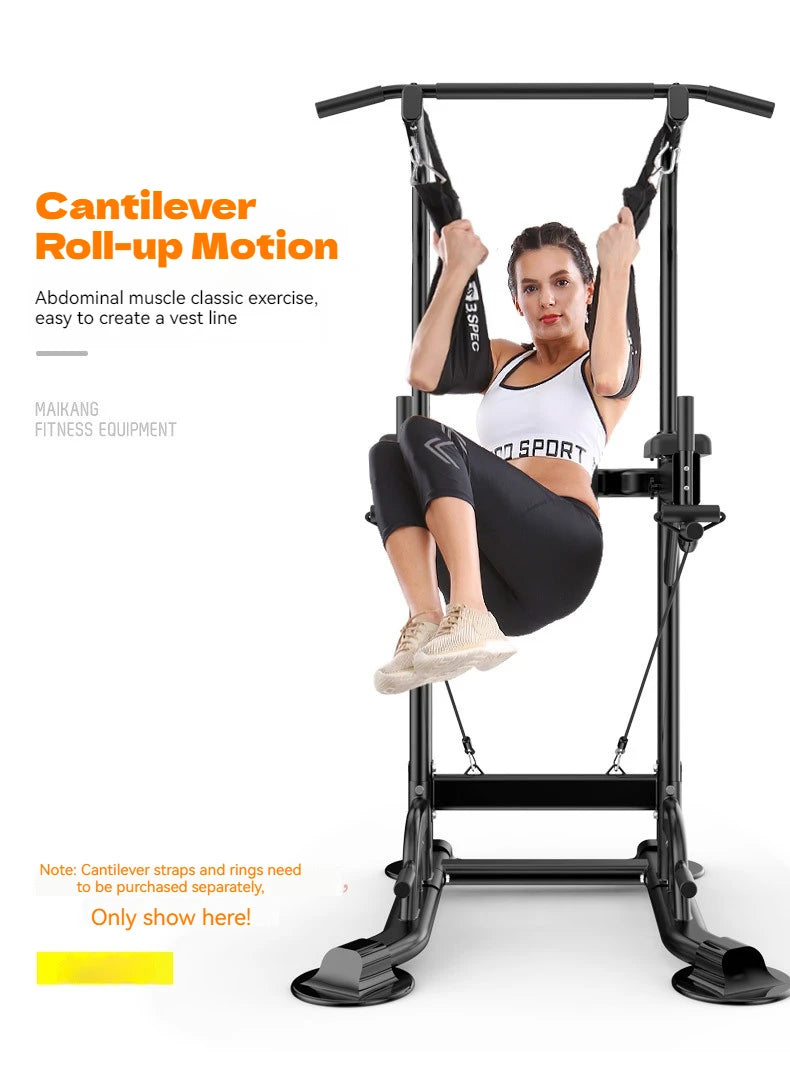 Multifunctional Free Standing Pull Up Bar Station, Space-Saving Power Tower for Home Gym, for Adults & Kids Strength Training