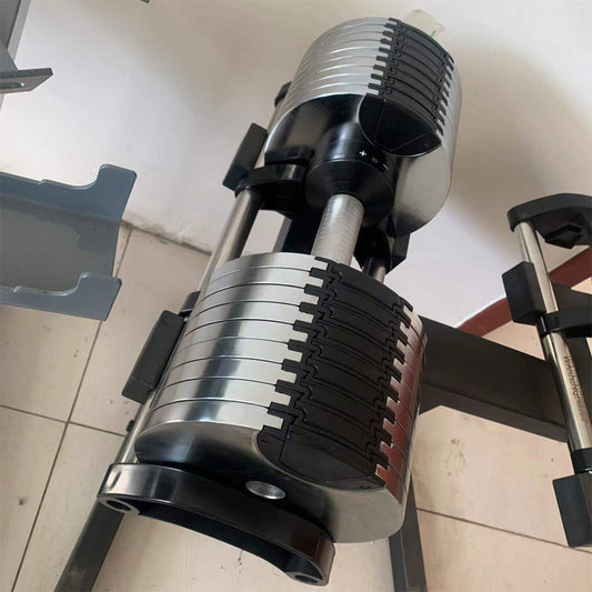 Chrome Adjustable Dumbbell Set 2kg(5lb) or 4kg(9lb) Increase Max 45kg(100lb) Home Fitness Pair Dumbbells