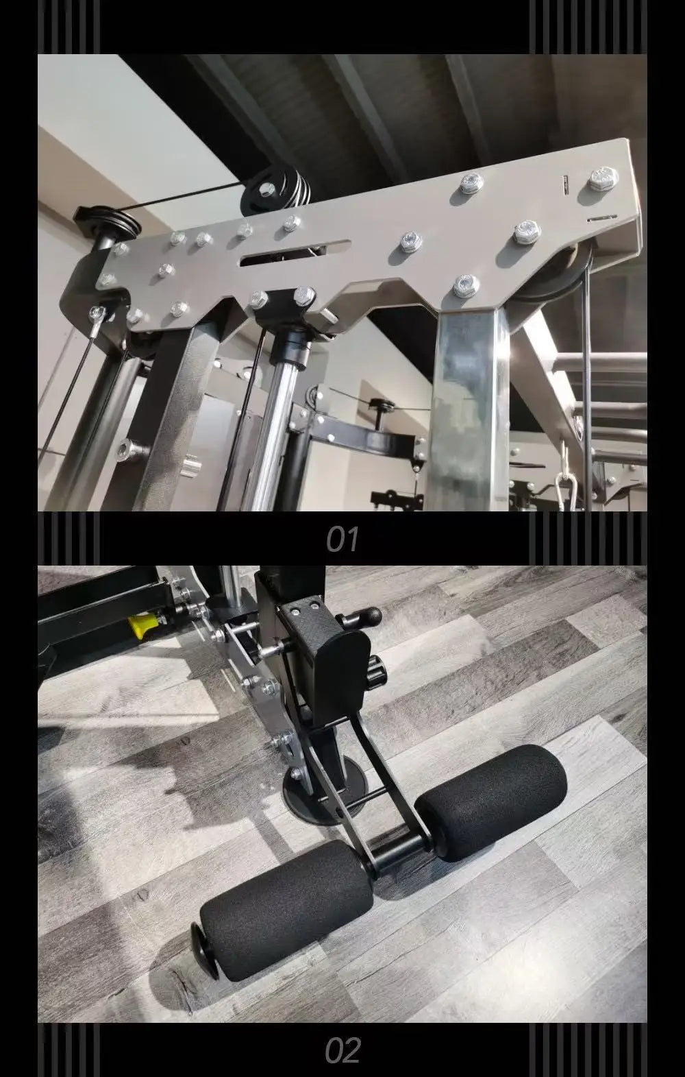 Multifunctional All-in-One Smith Machine Cable Crossover Trainer, Heavy Duty Full Body Strength Training Gym Equipment with Weig