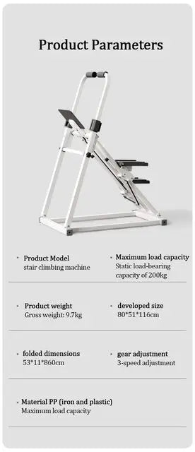 Foldable Vertical Stair Climber Machine with Handrail Digital Display for Home Gym Full Body Cardio Workout Fitness Equipment