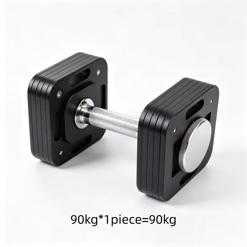 Adjustable square dumbbells, 1kg adjustable quick-lock dumbbells, non-slip handles, home gym strength training equipment.