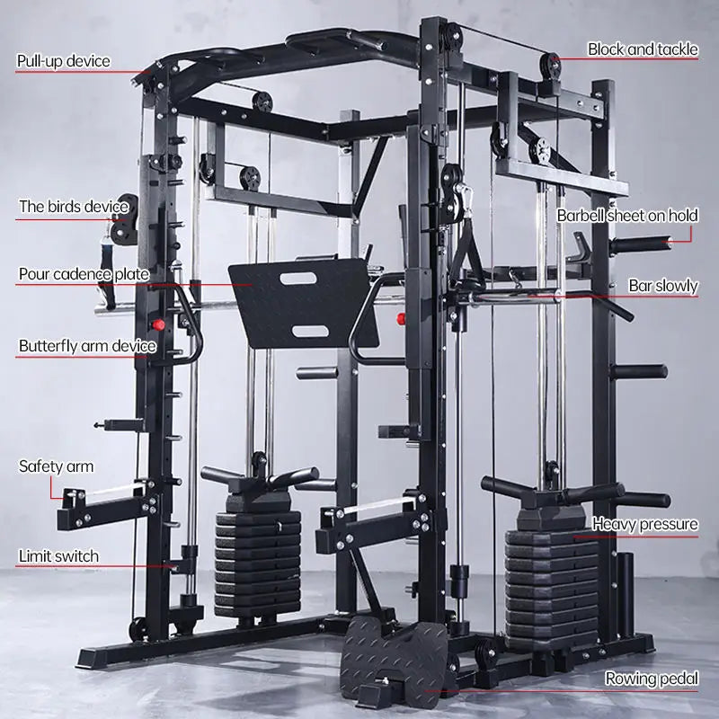 Smith Machine Comprehensive Training Power Rack Professional Multifunctional Fitness Equipment Exercise Multifunctional