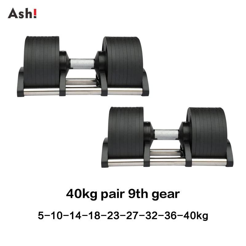 Adjustable Dumbbell Pair 2kg(5lb) or 4kg(9lb) Increase Max 50kg(110lb) Home Gym Weight Set
