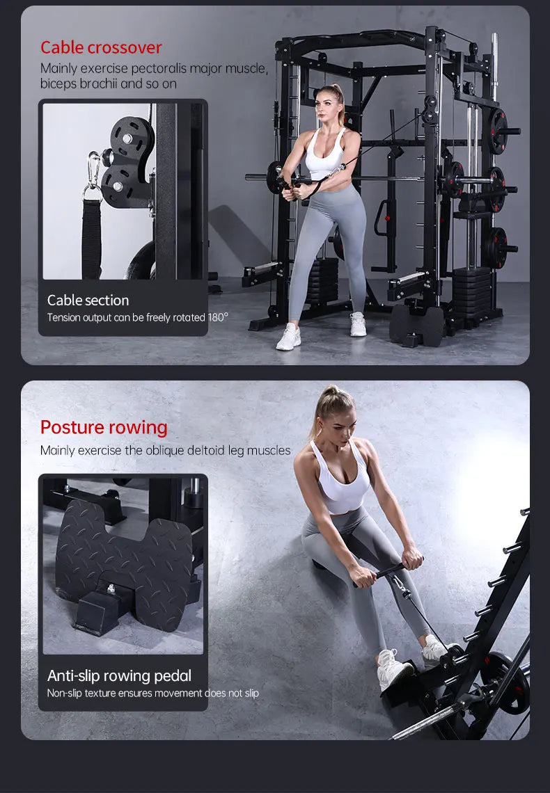 Smith Machine Comprehensive Training Power Rack Professional Multifunctional Fitness Equipment Exercise Multifunctional
