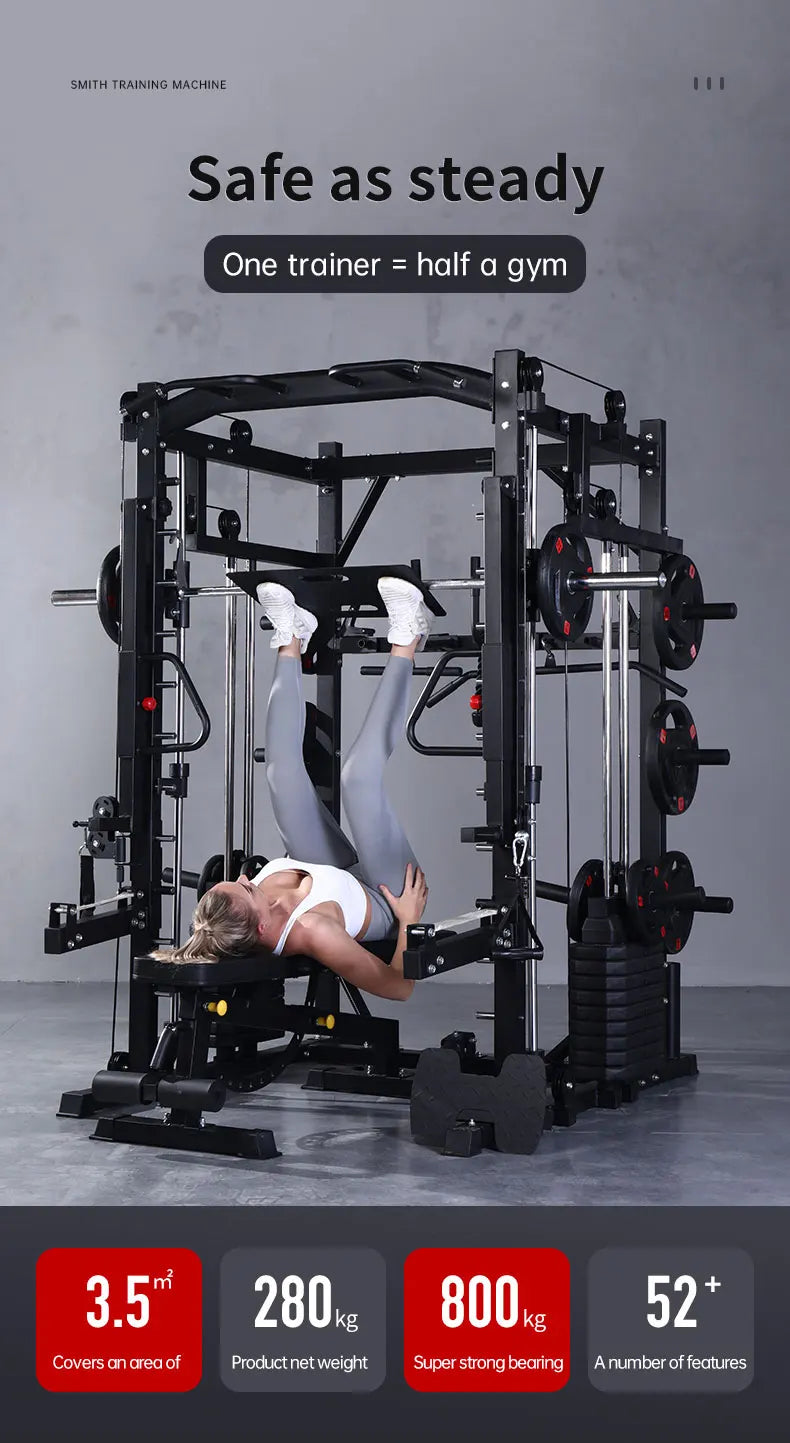 Smith Machine Comprehensive Training Power Rack Professional Multifunctional Fitness Equipment Exercise Multifunctional