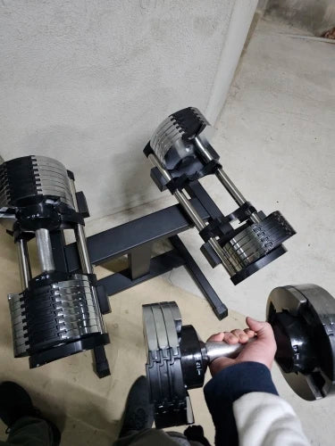 Chrome Adjustable Dumbbell Set 2kg(5lb) or 4kg(9lb) Increase Max 45kg(100lb) Home Fitness Pair Dumbbells