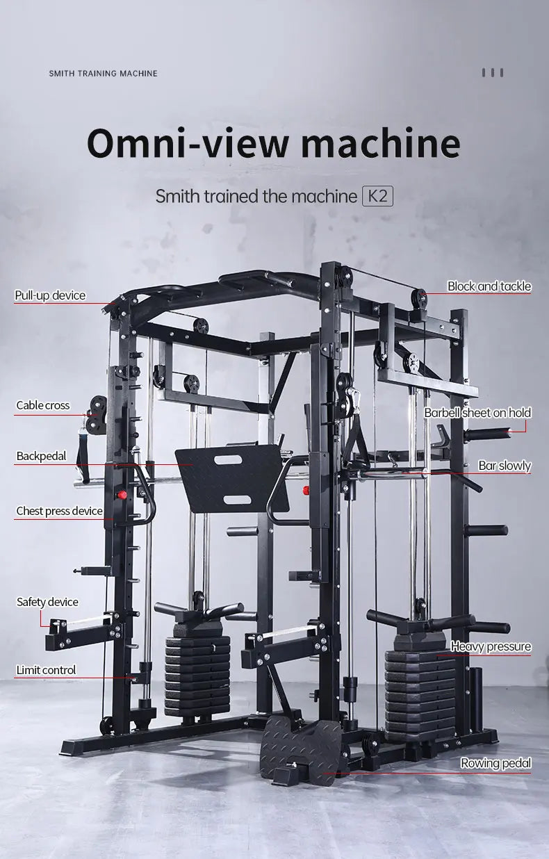 Smith Machine Comprehensive Training Power Rack Professional Multifunctional Fitness Equipment Exercise Multifunctional