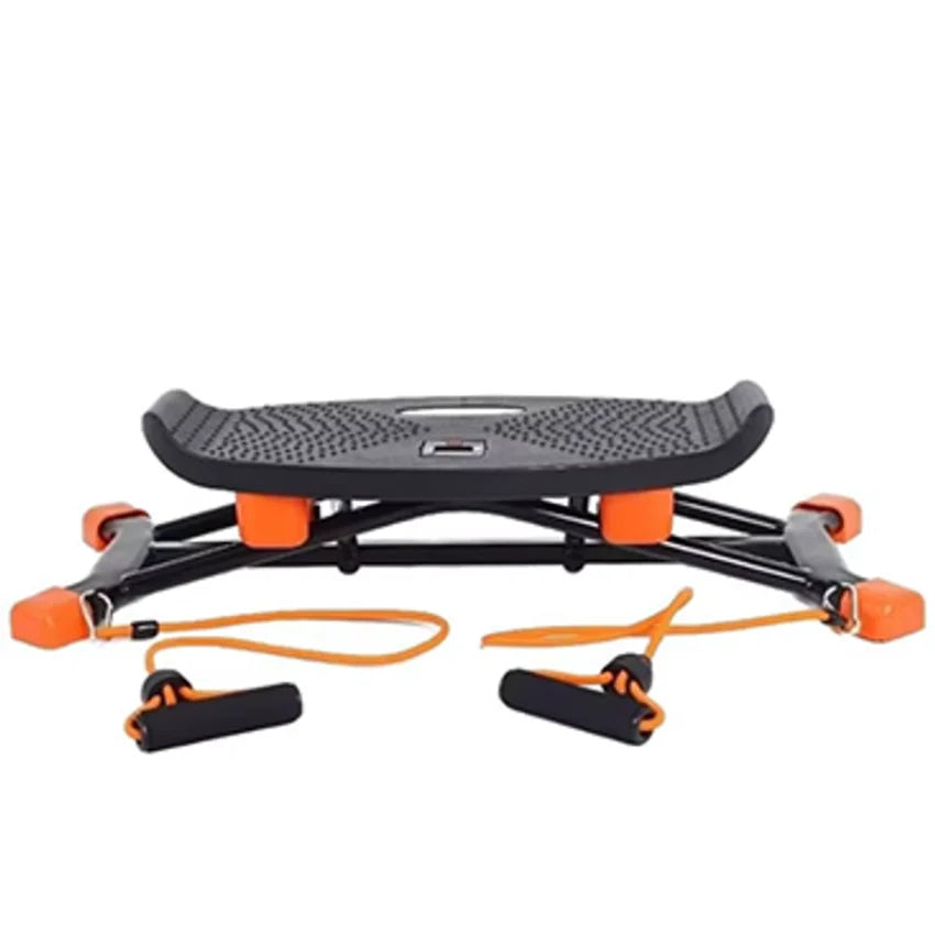 Multi-Functional Step Aerobic Platform with Resistance Bands, Home Gym Fitness Step Board for Full Body Workout, Adjustable Exer
