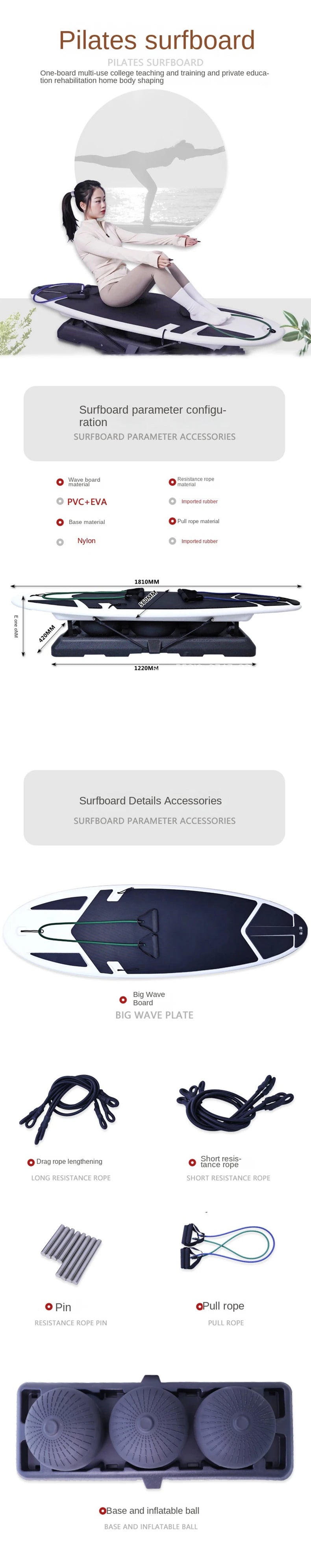 Surf Balance Board Trainer, Indoor Surfing & Yoga Fitness Board, Core Strength Training Equipment for Home Gym Workouts