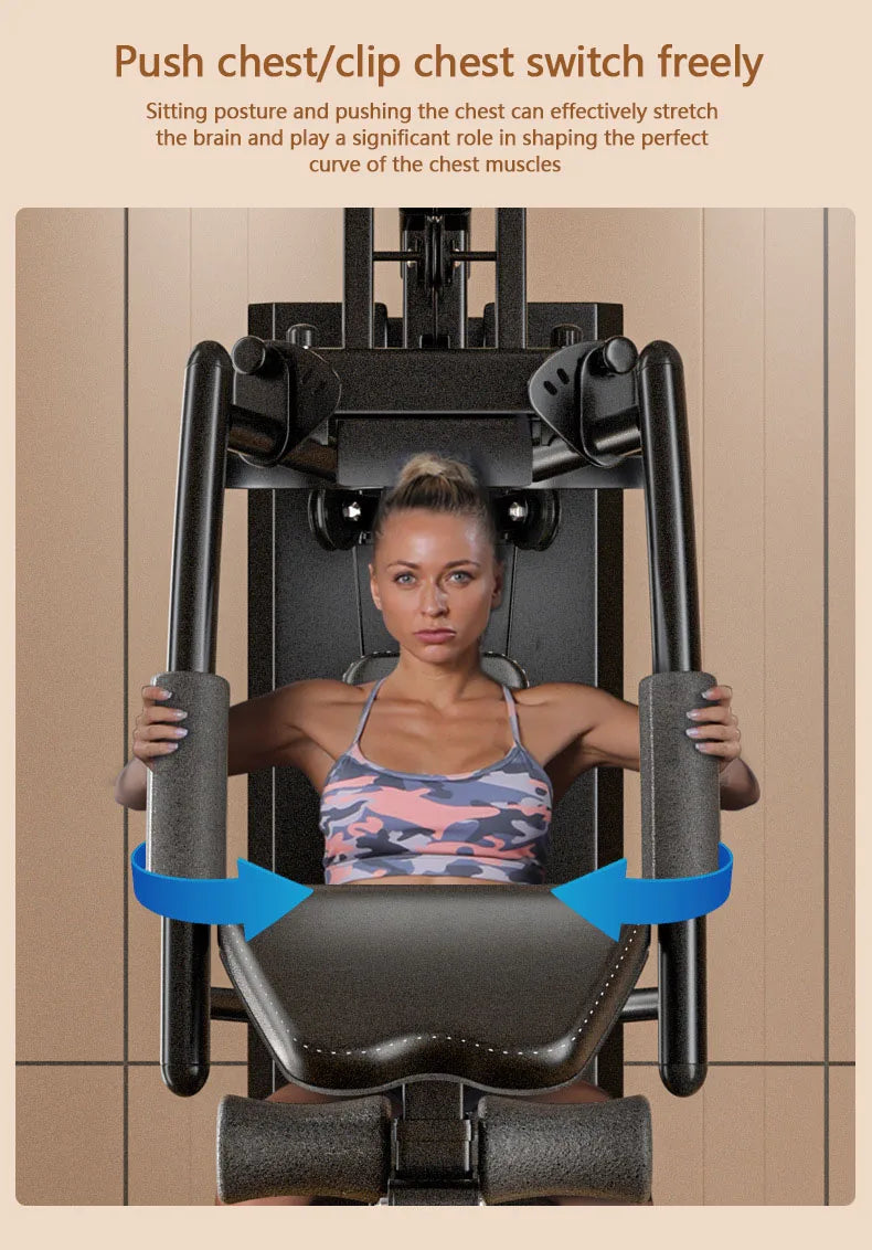 Home Single Station Gym Machine Multi-Functional Weight Training System For Full Body Strength Workout