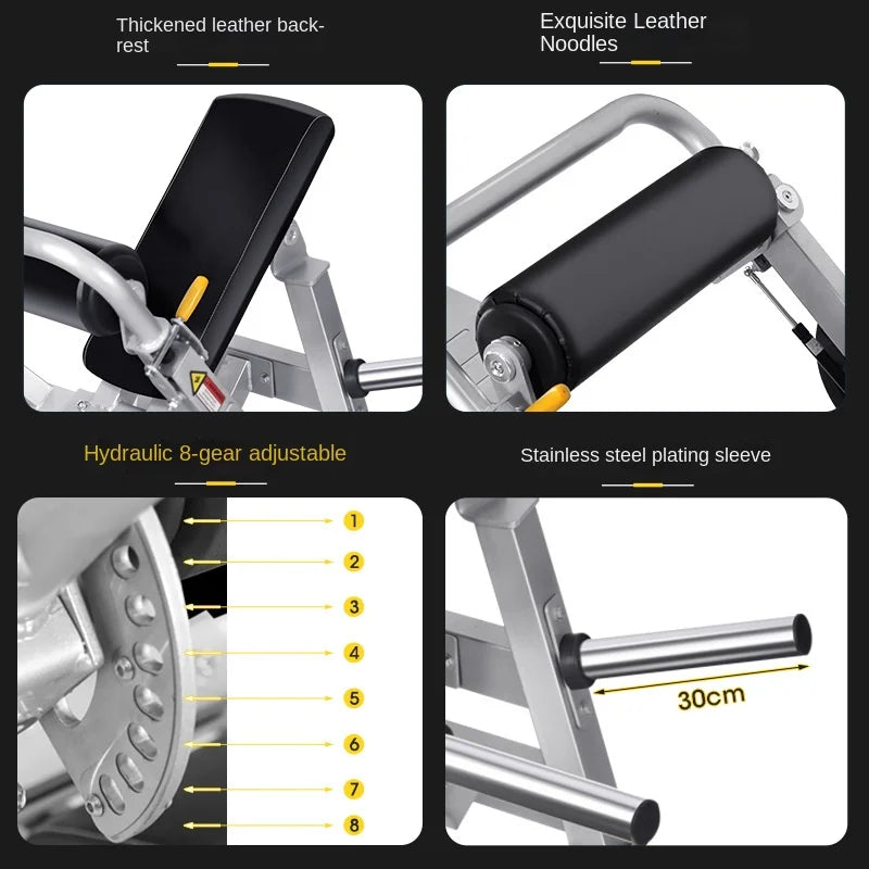 Hip Thrust Machine, Plate Loaded Glute Drive Trainer, Commercial Grade Glute & Leg Exercise Equipment for Gym