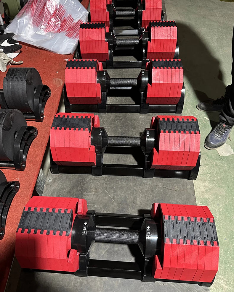 Adjustable Fast Adjust Dumbbell 30-35kg with Storage Rack Compact Full Body Home Strength Training Equipment