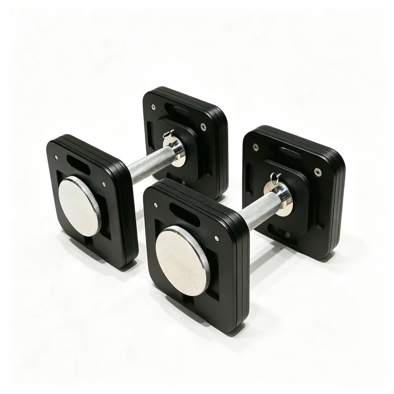 Adjustable square dumbbells, 1kg adjustable quick-lock dumbbells, non-slip handles, home gym strength training equipment.