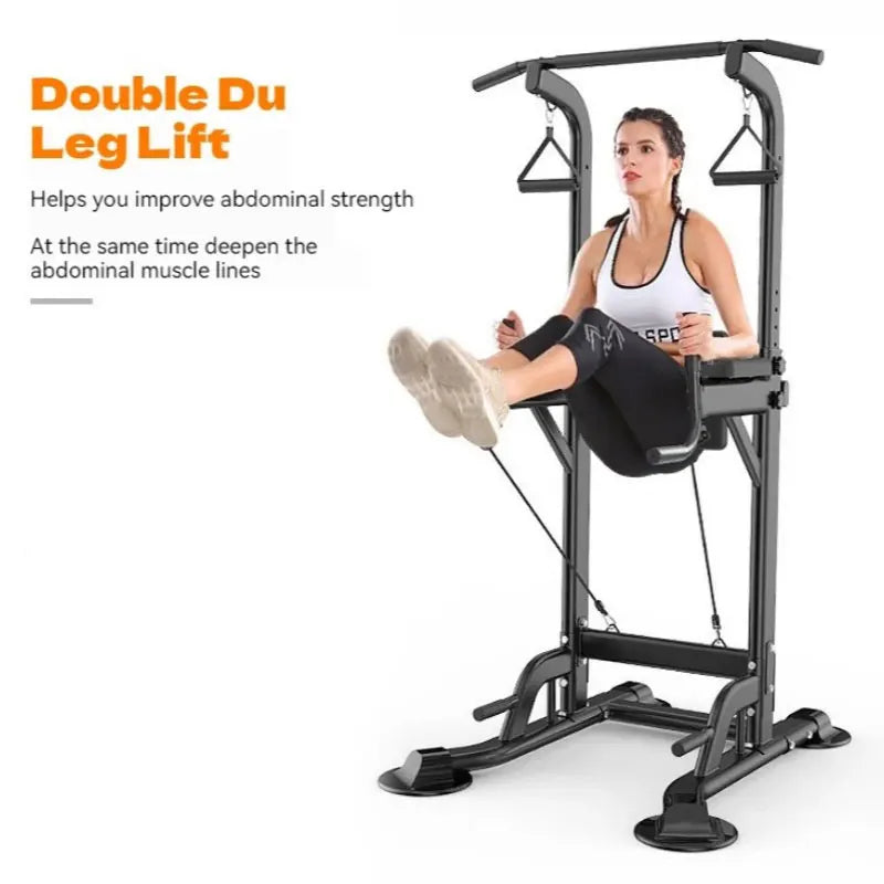 Multifunctional Free Standing Pull Up Bar Station, Space-Saving Power Tower for Home Gym, for Adults & Kids Strength Training