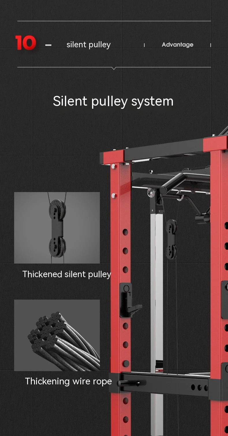 Multifunctional Power Rack with Lat Pulldown - Commercial Grade Home Gym Squat Cage for Weightlifting, Bench Press & Strength Tr