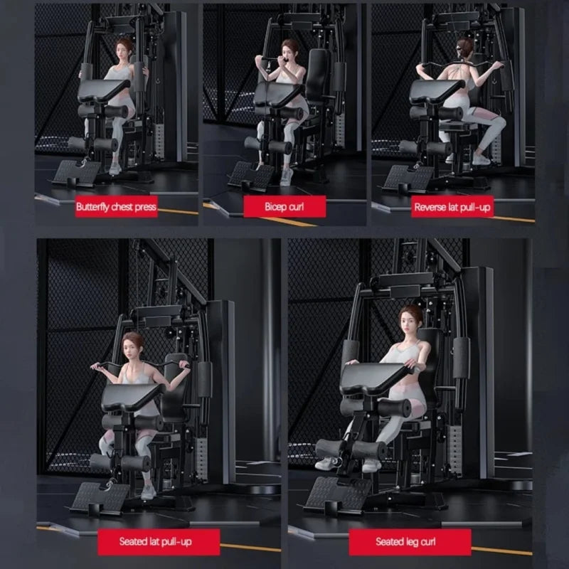 Home Single Station Gym Machine Multi-Functional Weight Training System For Full Body Strength Workout