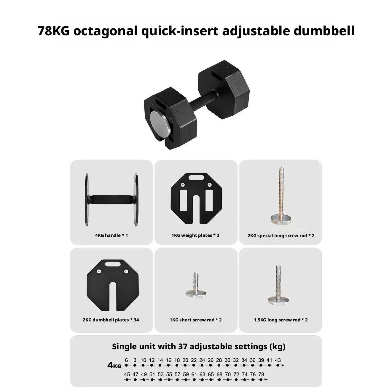 Adjustable Dumbbells, 5-in-1 Free Weight Dumbbell for Men & Women, Fast Adjusting Dumbbell for Home Gym Fitness