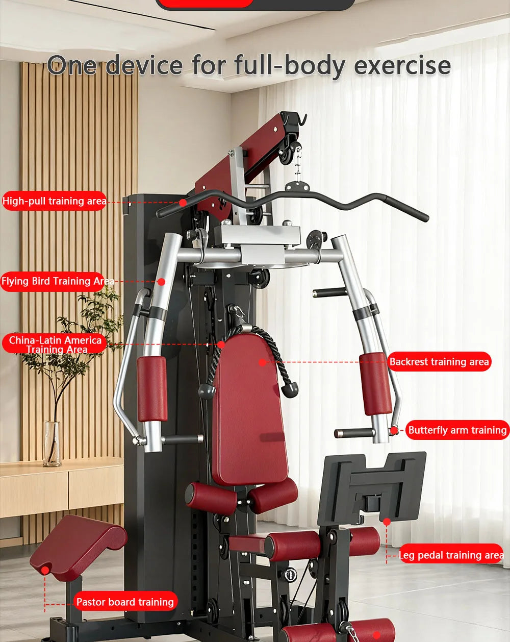 Multi-Function Home Gym Station - Full Body Strength Training Equipment