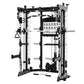 Multifunctional All-in-One Smith Machine Cable Crossover Trainer, Heavy Duty Full Body Strength Training Gym Equipment with Weig