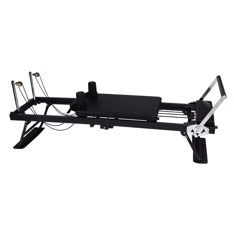 Foldable Pilates Reformer Machine Home Gym Yoga Bed with Adjustable Springs Resistance Bands Core Training Equipment