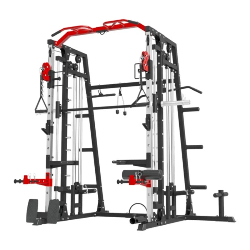 Commercial Smith Machine Integrated Power Rack Multifunctional Squat Press Cable Crossover Home Gym Fitness Equipment