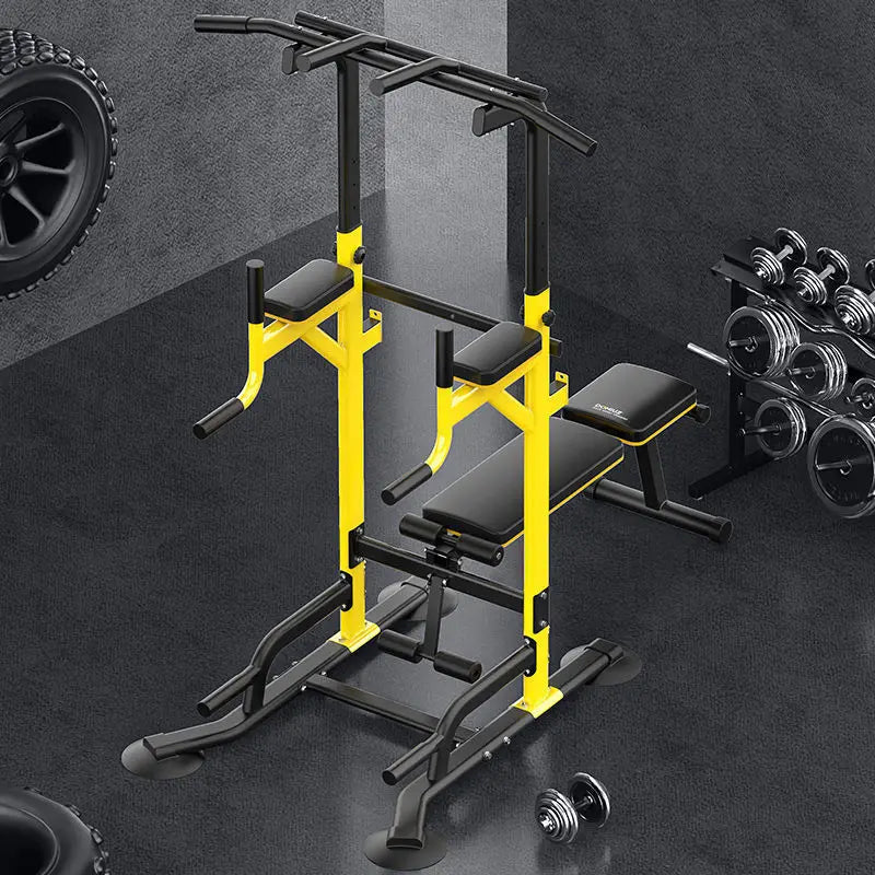 Multi-Function Pull Up Bar Station Home Gym Adjustable Dip Station Weight Bench Full Body Strength Training Workout Equipment