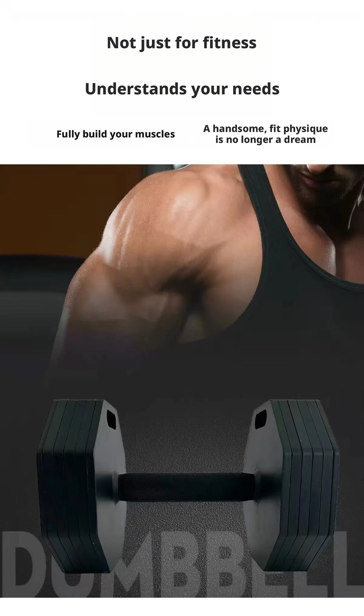 Single octagonal 1kg incrementing all-steel detachable dumbbell, adjustable, space-saving.
