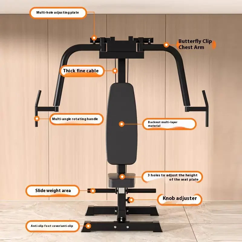Heavy Duty Pec Deck & Rear Delt Fly Machine, Adjustable Weight Stack Chest and Back Trainer for Home & Commercial Gym