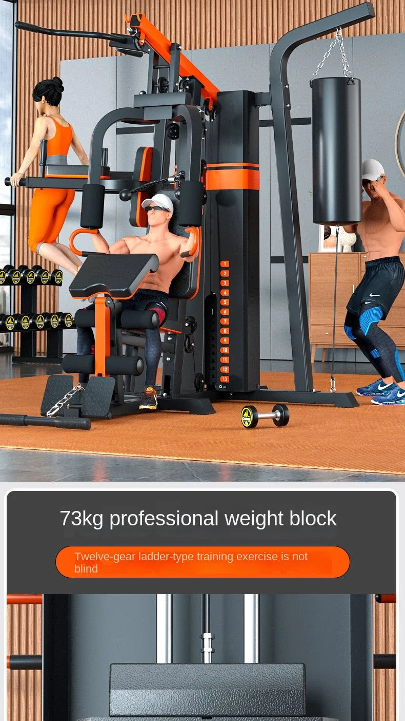 Multi-Function Home Gym Station All-in-One Strength Training Equipment with Punching Bag for Full Body Workout