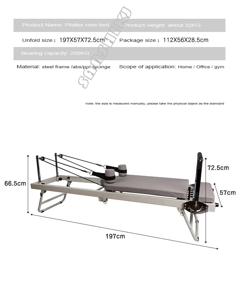 Foldable Pilates Reformer Machine Home Gym Equipment Yoga Bed Resistance Bands Full Body Workout Trainer