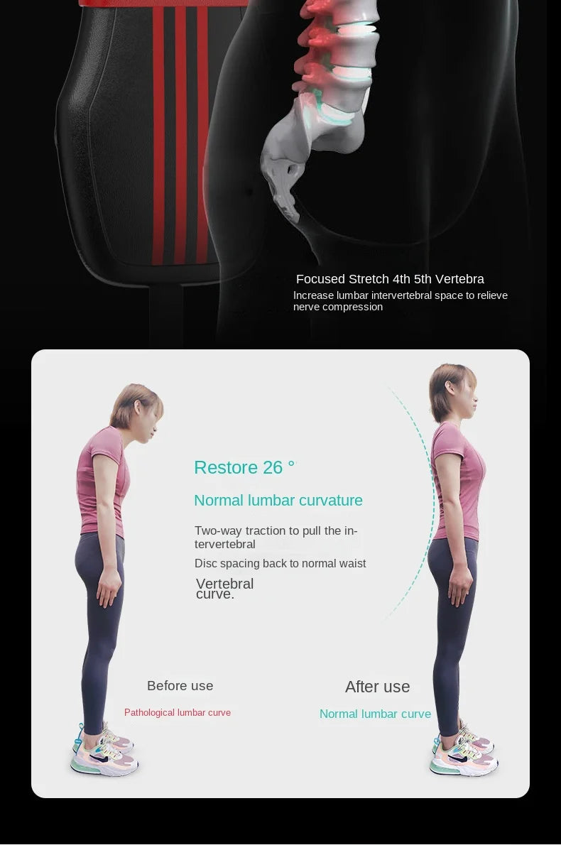 Multifunctional Portable Cervical Lumbar Traction Bed Home Spine Back Stretch Relief Therapy Fitness Equipment