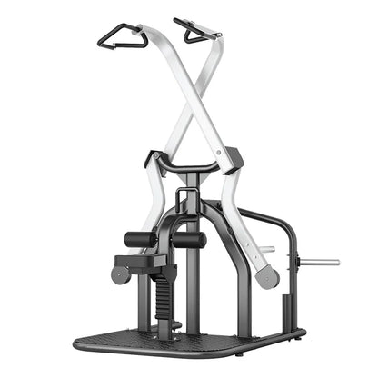 Plate Loaded Lat Pulldown Machine, Cross Pull Back Scissors High Pull Trainer Gym Strength Fitness Equipment