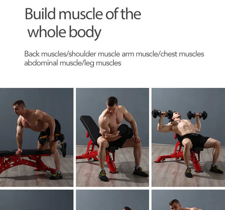 Heavy Duty Adjustable Weight Bench Multifunctional Incline Decline Dumbbell Press Sit Up Fitness Equipment for Home Gym