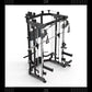 Multifunctional All-in-One Smith Machine Cable Crossover Trainer, Heavy Duty Full Body Strength Training Gym Equipment with Weig