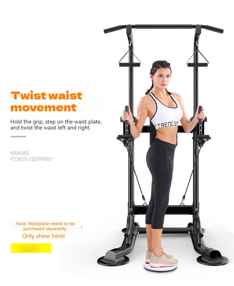 Multifunctional Free Standing Pull Up Bar Station, Space-Saving Power Tower for Home Gym, for Adults & Kids Strength Training