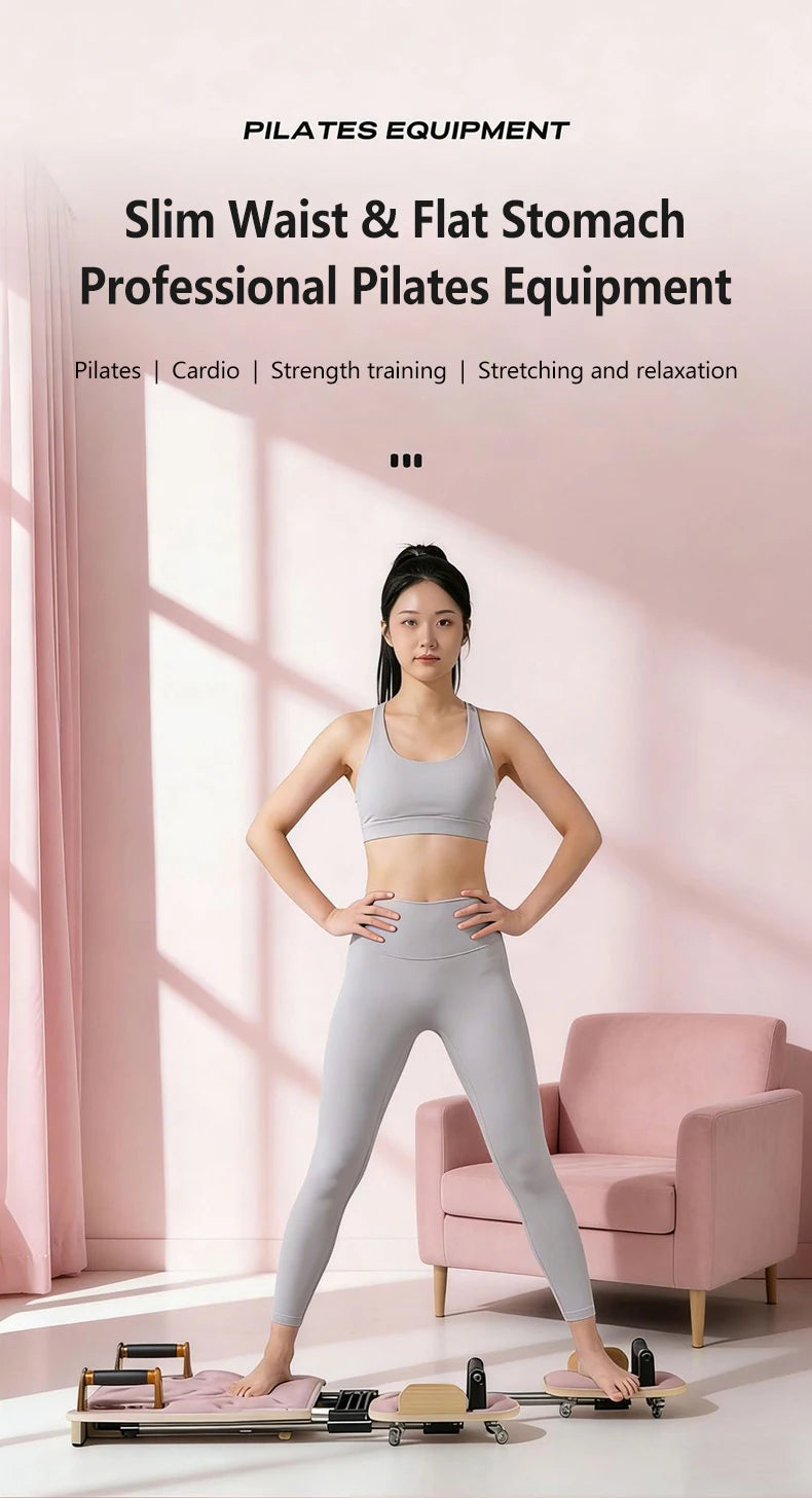 Core Training Ab Roller Machine with Sliding Plates & Resistance Handles, Multifunctional Home Gym Equipment for Abdominal, Glut