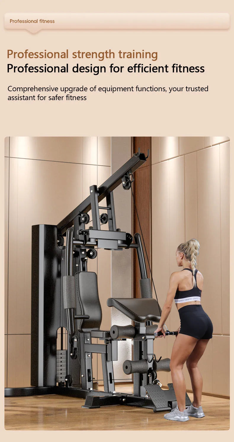 Home Single Station Gym Machine Multi-Functional Weight Training System For Full Body Strength Workout