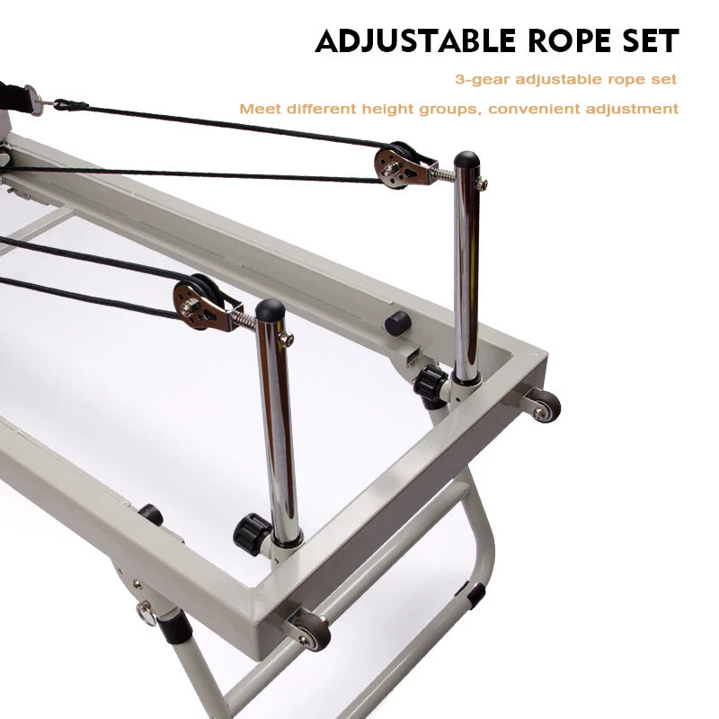 Foldable Pilates Reformer Machine Home Gym Equipment Yoga Bed Resistance Bands Full Body Workout Trainer