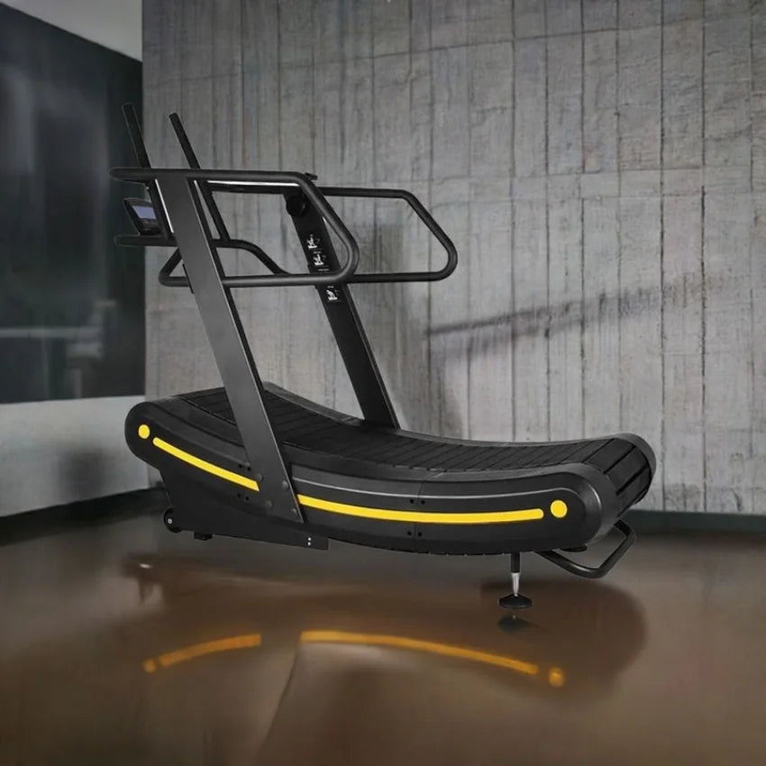 Non-Motorized Curved Treadmill Commercial Grade Manual Air Runner for Gym Fitness, Self-Powered Curved Treadmill for HIIT Workou