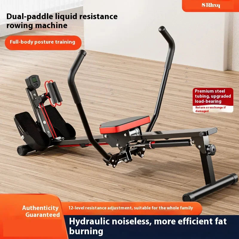 Hydraulic Rowing Machine Resistance Adjustable Rower for Home Gym Full Body Workout Fitness Exercise Equipment