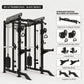 Pin Loaded Smith Machine Multi Function Squat Rack Commercial Home Gym Strength Training Equipment with Cable System & Pec Fly