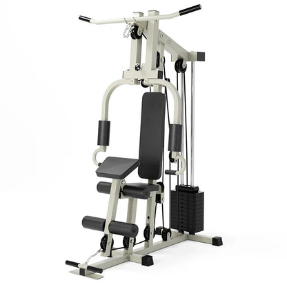 Multi-Function Home Gym Station, Single Station Full Body Workout Machine with Weight Stack, Strength Training Equipment for Che