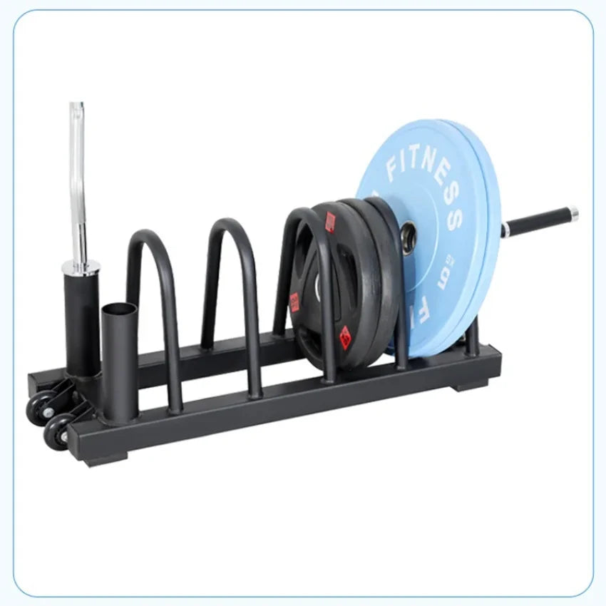 Weight Plate Storage Rack, Commercial Grade Horizontal Plate Organizer with Transport Wheels for Home & Commercial Gy