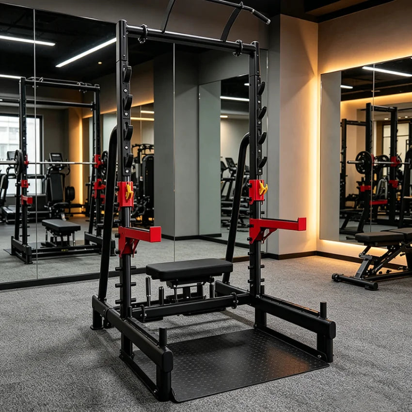 Multifunctional Squat Rack Power Cage with Pull Up Bar Heavy Duty Adjustable Barbell Rack for Home Gym Weight Lifting Bench Pres