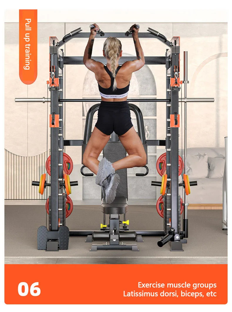 Multi Functional Smith Machine, Large Comprehensive Trainer, Home Fitness Equipment, Squat, Gantry, Bird, Bench, Push Stand