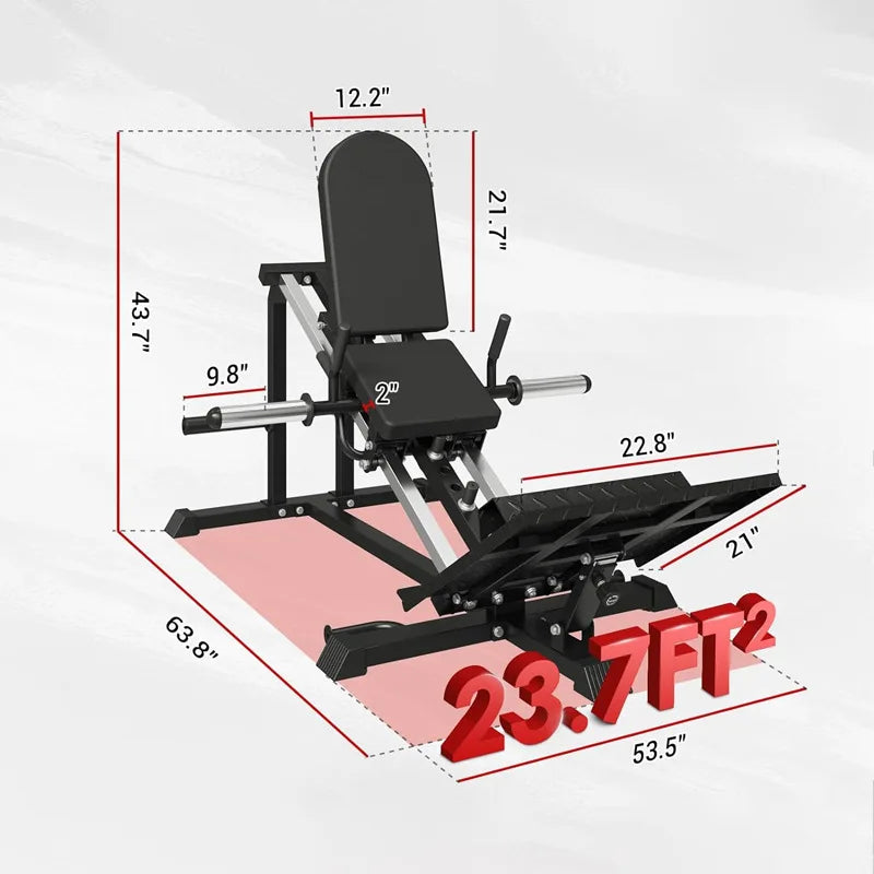 Leg Press Machine for Home Gym, Seated Calf Raise and Hack Squat Equipment, Lower Body Strength Trainer