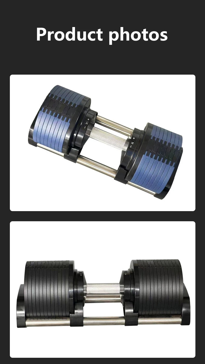 Newly designed 50KG adjustable dumbbell, 2KG incremental quick disassembly, men's heavy-duty dumbbell, adjustable dumbbells set
