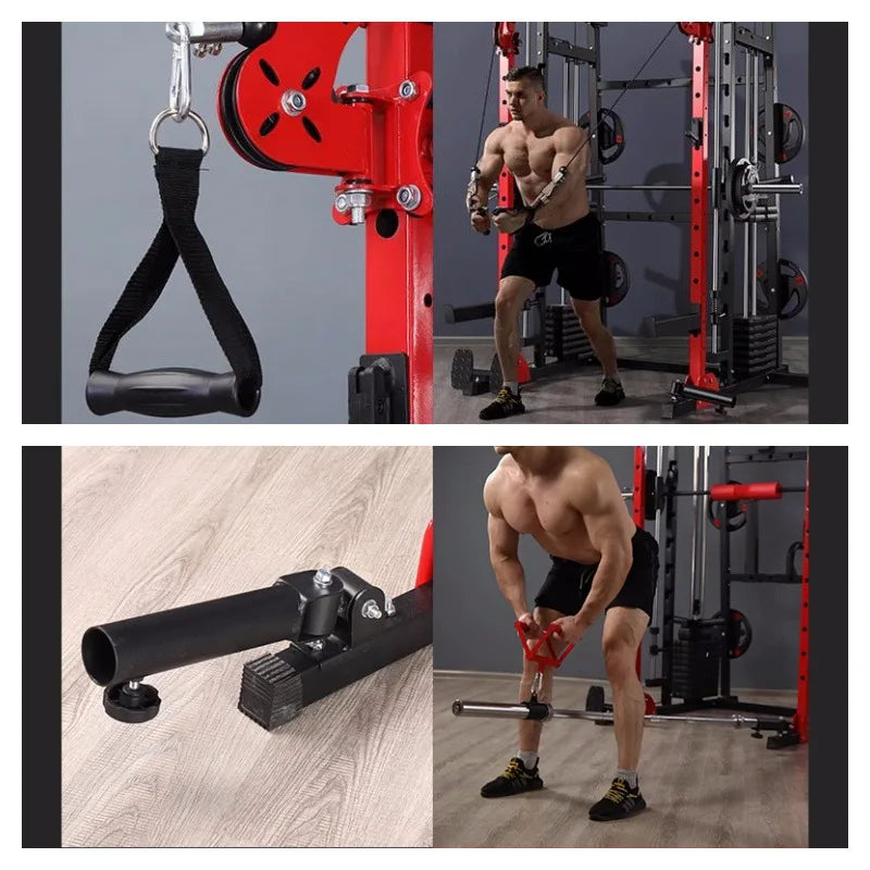 Multi-Function Smith Machine with Cable Crossover, All-in-One Home Gym Power Rack for Full Body Training